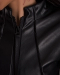 Rosé Leather Jacket, Black Color
