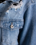 Madison Denim Jacket With A Belt, Blue Color