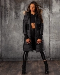 Noelle Jacket With Real Fur, Black Color
