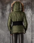 Seattle Jacket With Real Fur Trim, Green Color