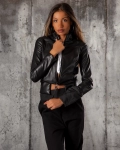 Harrington Leather Jacket, Black Color