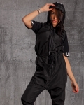 Keep Cool Two-Fabric Jumpsuit, Black Color