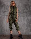 Contrast Jumpsuit, Green Color