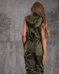 Contrast Jumpsuit, Green Color