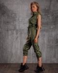 Contrast Jumpsuit, Green Color