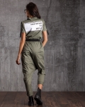 Riley Belted Utility Jumpsuit, Green Color