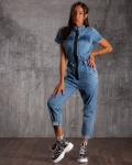 Lost In The Fire Jumpsuit, Blue Color