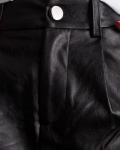 Princeton Faux Leather Shorts, Black Color