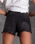 Naples Denim Shorts, Black Color