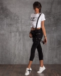 Motivation Cargo Trousers With Suspenders, Black Color