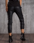 Midnight Faux Leather Trousers, Black Color