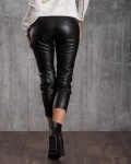 Exception Faux Leather Trousers, Black Color