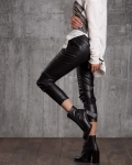Exception Faux Leather Trousers, Black Color