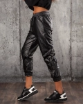 Dazzle Faux Leather Trousers, Black Color
