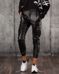Guilty Faux Leather Cargo Trousers, Black Color