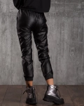 Upper Class Faux Leather Joggers, Black Color