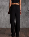 Point Blank Ribbed Trousers, Black Color