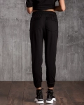Label Casual Trousers, Black Color