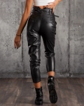 Rodeo Drive Faux Leather Trousers, Black Color