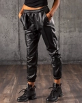 Supreme Faux Leather Joggers, Black Color