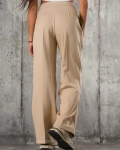 Toffee Wide-Leg Trousers, Beige Color