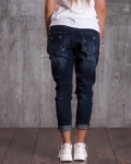 Advent Jeans With Chain And Pin Accents, Blue Color