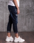 Advent Jeans With Chain And Pin Accents, Blue Color