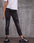 Precise Paint Splatter Jeans, Black Color