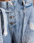 Automatic Jeans With A Belt, Blue Color