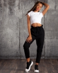 Creator Jeans With Paperbag Waist, Black Color