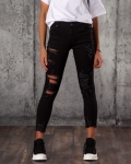 Maximalist Distressed Jeans, Black Color