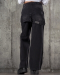 Player Wide-Leg Jeans, Black Color