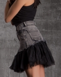 Pronto Two-Fabric Skirt, Black Color