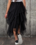 Thalia Mesh Skirt, Black Color