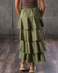 Album Maxi Skirt, Green Color