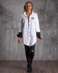 Madness Long Belted Shirt, White Color