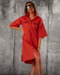 Palmera Shirt Dress, Red Color