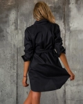 Arabesque Shirt Dress, Black Color