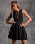 Exotica Lace-Up Dress, Black Color