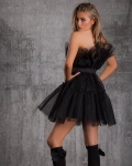 Rococo Tulle Dress, Black Color