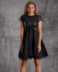 Majestic Full Skirt Dress, Black Color