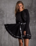 Individuality Dress With A Belt, Black Color