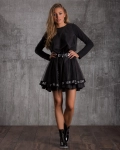 Individuality Dress With A Belt, Black Color