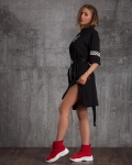 Complexion T-Shirt Dress With A Belt, Red Color