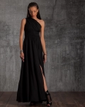 Remarkable One-Shoulder Dress, Black Color