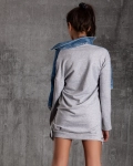 Bailey Dress With Denim Jacket Effect, Grey Color