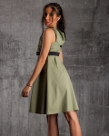Aventino Dress With A Belt, Green Color