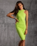 Jennifer Ribbed Dress, Green Color