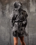 Ashley Hooded Dress, Grey Color