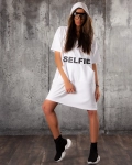 Selfie Hooded Dress, White Color